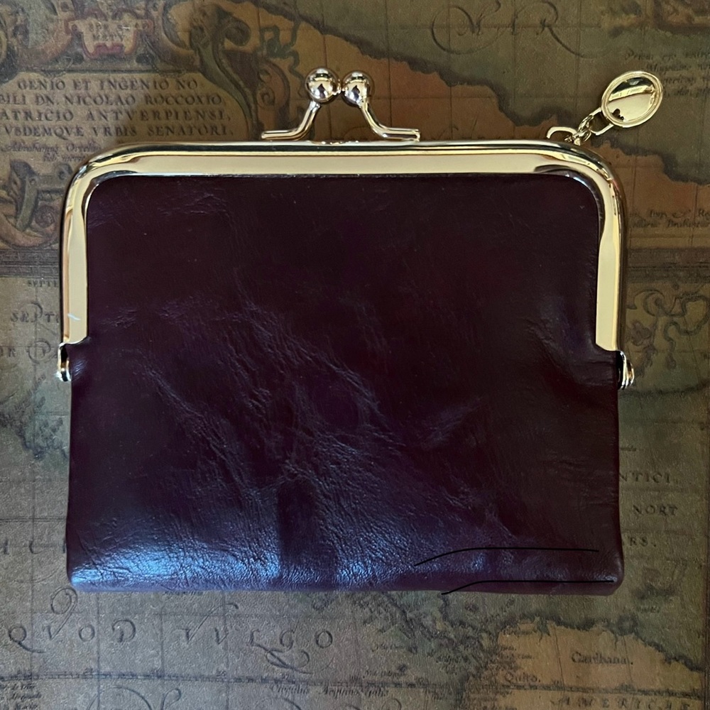 Maroon Leather Coin Purse Wallet